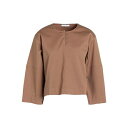 【送料無料】 ナインティパーセント レディース カットソー トップス BRYN STRETCH ORG CTN TWILL DART ELBOW TOP Brown