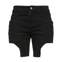 RICK OWENS リックオウエンス カジュアルパンツ ボトムス レディース Denim shorts Black