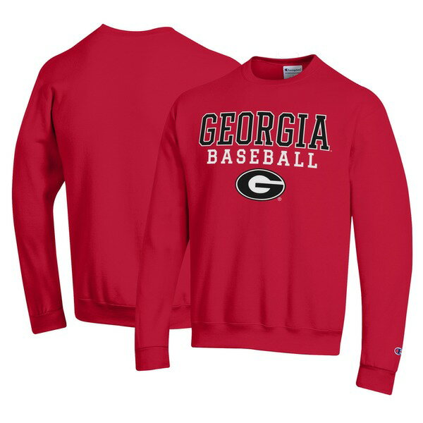 ԥ  ѡåȥ  Georgia Bulldogs Champion Stack Logo Baseball Powerblend Pullover Sweatshirt Red