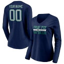 t@ieBNX fB[X TVc gbvX Seattle Mariners Fanatics Branded Women's Personalized Hometown Legend Long Sleeve VNeck TShirt Navy