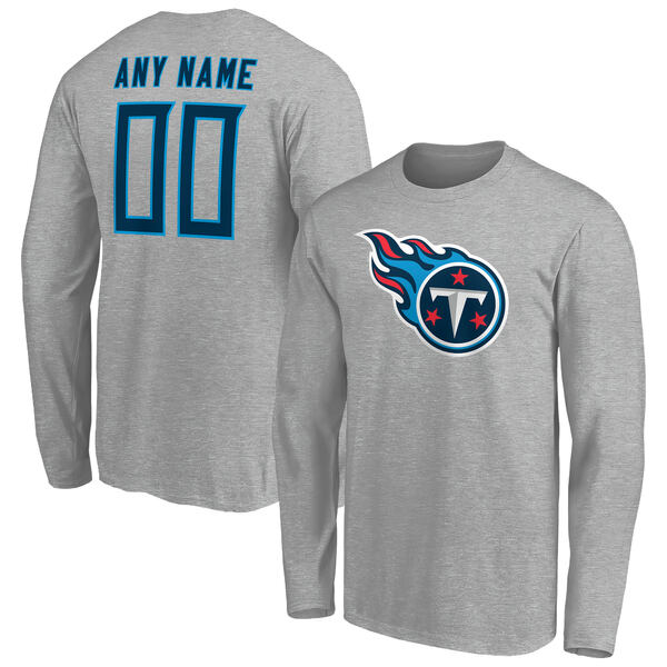 ファナティクス メンズ Tシャツ トップス Tennessee Titans Fanatics Branded Team Authentic Custom Long Sleeve TShirt Gray