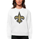 アンティグア レディース パーカー・スウェットシャツ アウター New Orleans Saints Antigua Women's Victory Logo Pullover Sweatshirt White