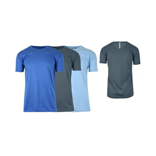 ギャラクシーバイハルビック メンズ Tシャツ トップス Men's Short Sleeve Moisture-Wicking Quick Dry Performance Tee, Pack of 3 Medium Blue/Charcoal/Light Blue ギャラクシーバイハルビック メンズ Tシャツ トップス Men's Short Sleeve Moisture-Wicking Quick Dry Performance Tee, Pack of 3 Medium Blue/Charcoal/Light Blue