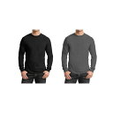 ギャラクシーバイハルビック メンズ Tシャツ トップス Men's 2-Pack Egyptian Cotton-Blend Long Sleeve Crew Neck Tee Black/Charcoal(4)