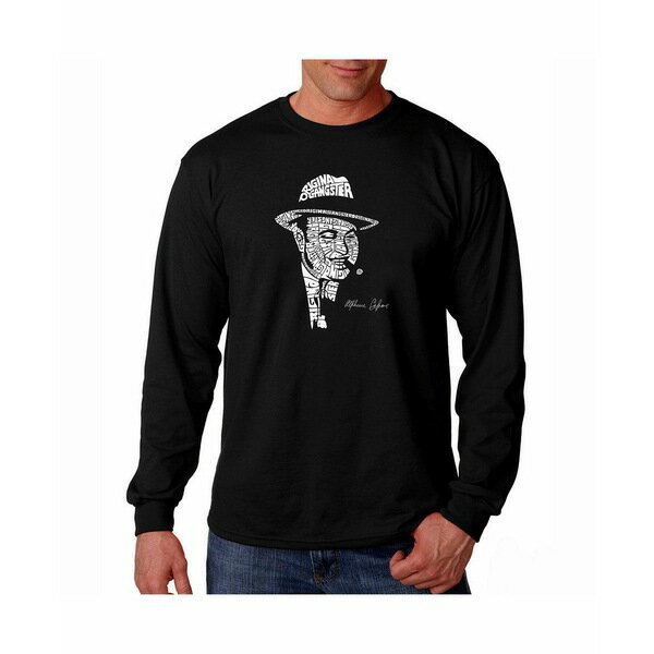 楽天astyエルエーポップアート メンズ Tシャツ トップス Men's Word Art Long Sleeve T-Shirt- Al Capone - Original Gangster Black
