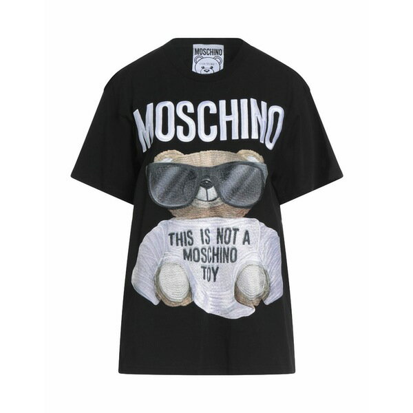 【送料無料】 モスキーノ レディース Tシャツ トップス T-shirts Black