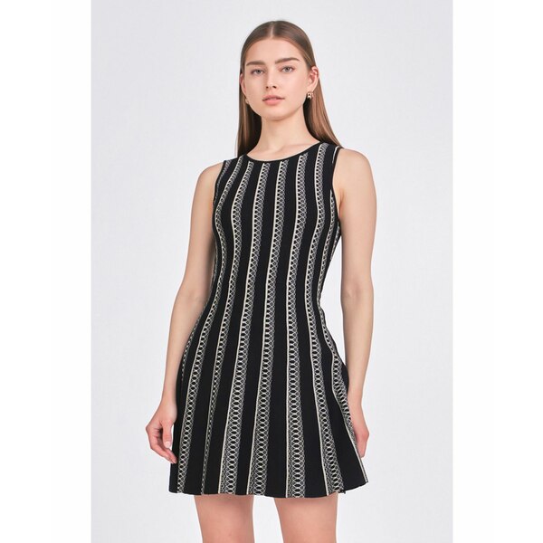 エンドレスローズ レディース ワンピース トップス Women's Lurex Knit Mini Dress Black/gold 1