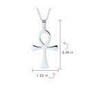 uO fB[X lbNXE`[J[Ey_ggbv ANZT[ Large Classic Men's Large Key To Life Egyptian Ankh Cross Pendant Necklace For Men Polished .925 Sterling Silver Silver