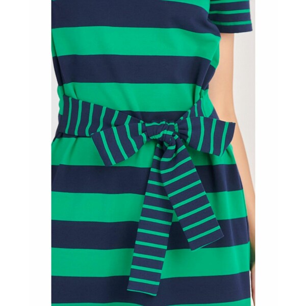 イングリッシュファクトリー レディース ワンピース トップス Women's Contrast Stripe Knit Midi Dress Navy/green