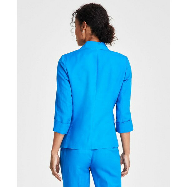 ѡ ǥ 㥱åȡ֥륾  Women's Linen-Blend Notched-Collar 3/4-Sleeve Jacket Riviera