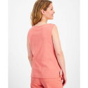 スタイルアンドコー レディース カットソー トップス Women 039 s Cotton Boat-Neck Sleeveless Top, Created for Macy 039 s Sea Coral