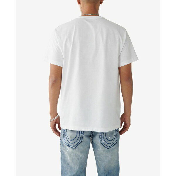 トゥルーレリジョン メンズ Tシャツ トップス Brand Jeans Men's Short Sleeves Relaxed TRBJ Shadow T-shirt Optic White