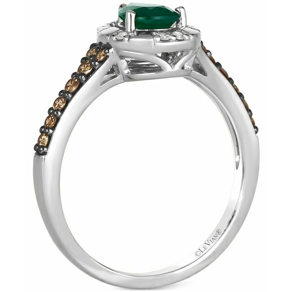 ルヴァン レディース リング アクセサリー Costa Smeralda Emeralds (1/2 ct. t.w.) & Diamond (1/4 ct. t.w.) Halo Ring in 14k White Gold 14K Wg 1