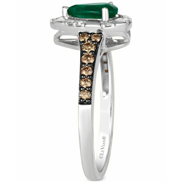 ルヴァン レディース リング アクセサリー Costa Smeralda Emeralds (1/2 ct. t.w.) & Diamond (1/4 ct. t.w.) Halo Ring in 14k White Gold 14K Wg 2