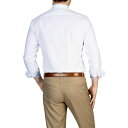 e[[o[h Y Vc gbvX Men's Solid Pinpoint Cotton Stretch Long Sleeve Shirt White