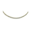 ブリング レディース ネックレス チョーカー ペンダントトップ アクセサリー Classic Traditional Bridal Cubic Zirconia Graduated AAA CZ Round Prong Set Statement Tennis Necklace Collar For Women Wedding Prom Gold Plated Gold-tone