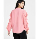 バースリー レディース カットソー トップス Women's Ruffled Blouse, Created for Macy's Coral Rose