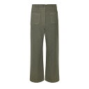 アスペジ レディース カジュアルパンツ ボトムス Buttoned Fitted Trousers Military Green