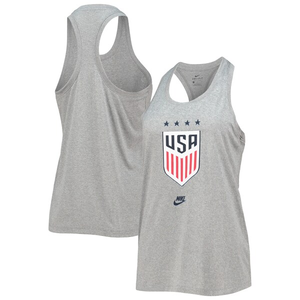 ナイキ レディース Tシャツ トップス USWNT Nike Women's Crest Legend Classic Performance Tank Top Heathered Gray