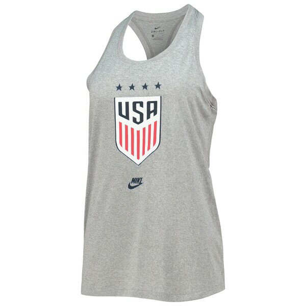 ナイキ レディース Tシャツ トップス USWNT Nike Women's Crest Legend Classic Performance Tank Top Heathered Gray