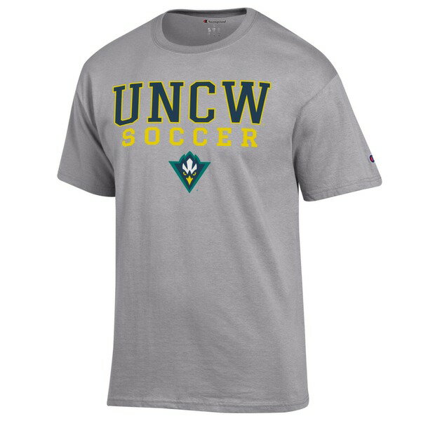 チャンピオン メンズ Tシャツ トップス UNC Wilmington Seahawks Champion Soccer Stack Logo Powerblend TShirt Gray