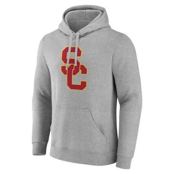 ファナティクス メンズ パーカー・スウェットシャツ アウター USC Trojans Fanatics Branded Logo Pullover Hoodie Gray