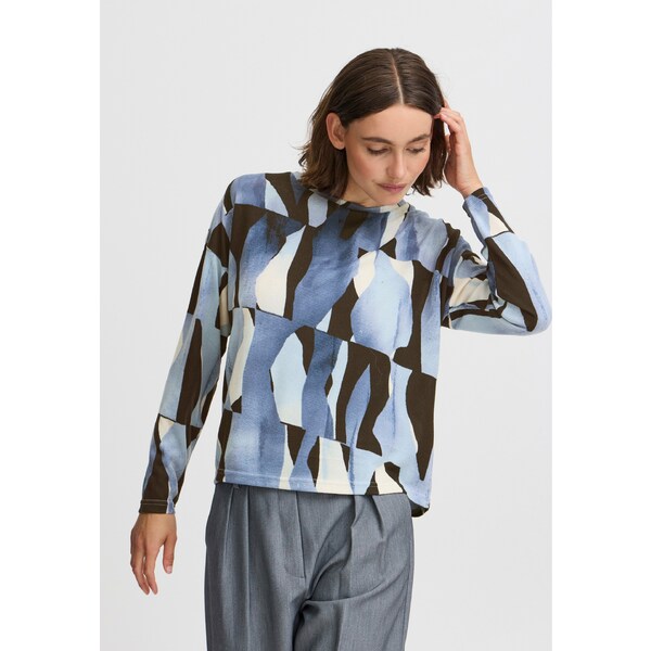 ビーヤング レディース Tシャツ トップス PIETA - Long sleeved top - dusty blue abstract mixのサムネイル