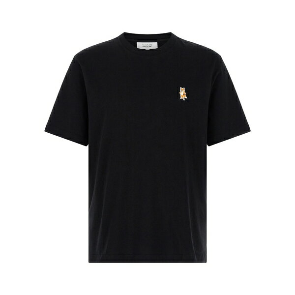 メゾン キツネ メンズ Tシャツ トップス 'standing Fox' T-shirt Black