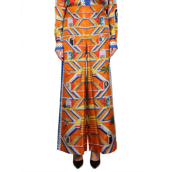 カサブランカ レディース カジュアルパンツ ボトムス Printed Wide Leg Trousers Escalier Infini