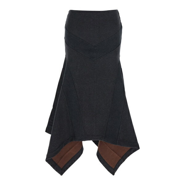 ジ アティコ レディース スカート ボトムス Grey Midi Skirt With Logo Lettering And Handkerchief He..