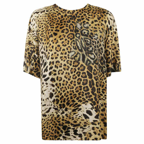 ロベルトカヴァリ レディース カットソー トップス Animalier Print Top Natural