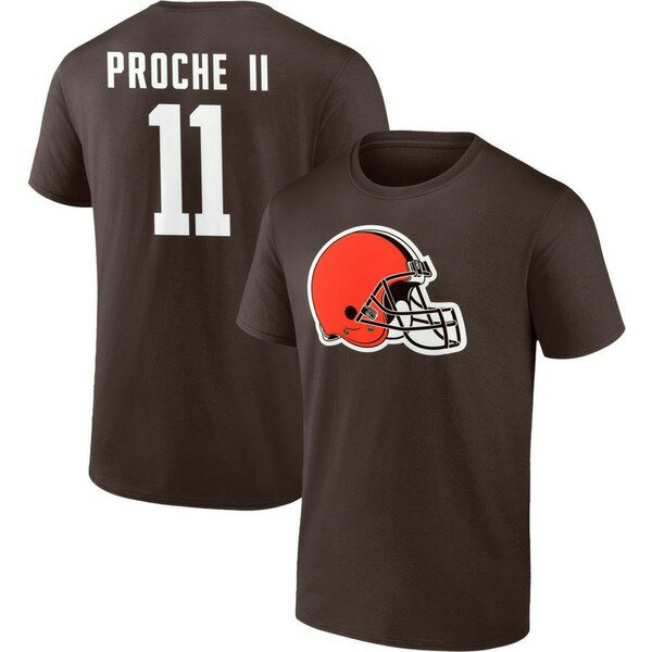 ファナティクス メンズ Tシャツ トップス Cleveland Browns Fanatics Branded Team Authentic Personalized Name Number TShirt Brown