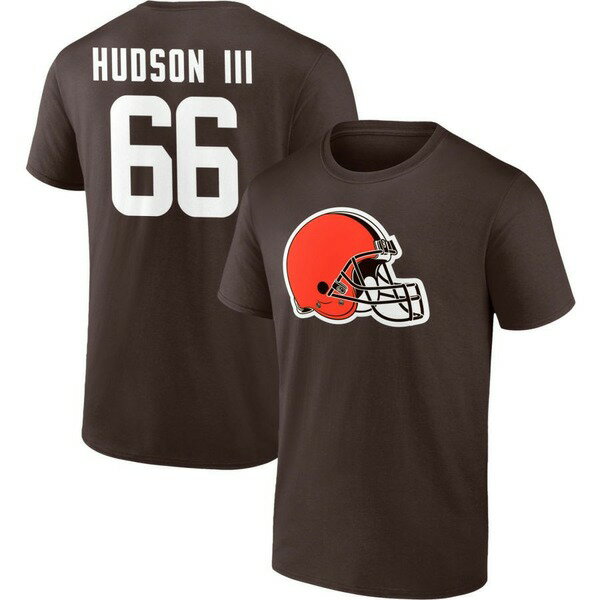 ファナティクス メンズ Tシャツ トップス Cleveland Browns Fanatics Branded Team Authentic Personalized Name Number TShirt Brown