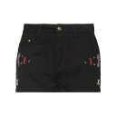 【送料無料】 エルマンノ シェルヴィーノ レディース デニムパンツ ボトムス Denim shorts Black