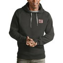 【送料無料】 アンティグア メンズ パーカー・スウェットシャツ アウター New York Giants Antigua Logo Victory Pullover Hoodie Charcoal