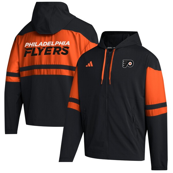 アディダス アディダス メンズ パーカー・スウェットシャツ アウター Philadelphia Flyers adidas FullZip Hoodie Black