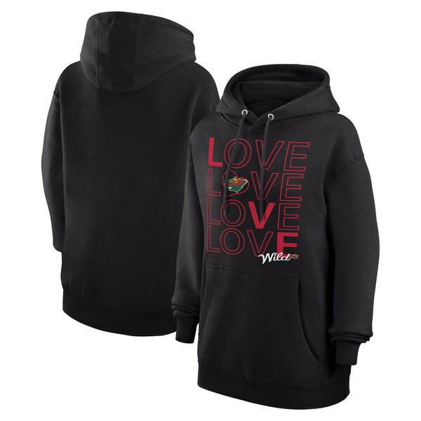 カールバンクス レディース パーカー スウェットシャツ アウター Minnesota Wild GIII 4Her by Carl Banks Women 039 s Hockey Love Fleece Pullover Hoodie Black