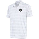 【送料無料】 アンティグア メンズ ポロシャツ トップス Philadelphia Union Antigua Brushed Metallic Compass Polo White