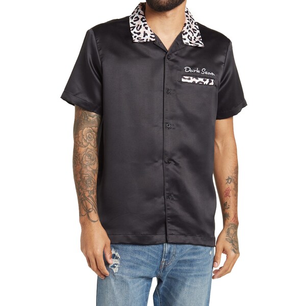 ダークシーズ メンズ シャツ トップス Cuckoos Nest Satin Camp Shirt Black