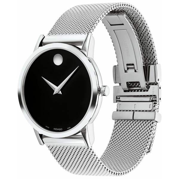 モバド モバド レディース 腕時計 アクセサリー Women's Museum Classic Swiss Quartz Silver-Tone Stainless Steel Bracelet Watch 33mm Silver