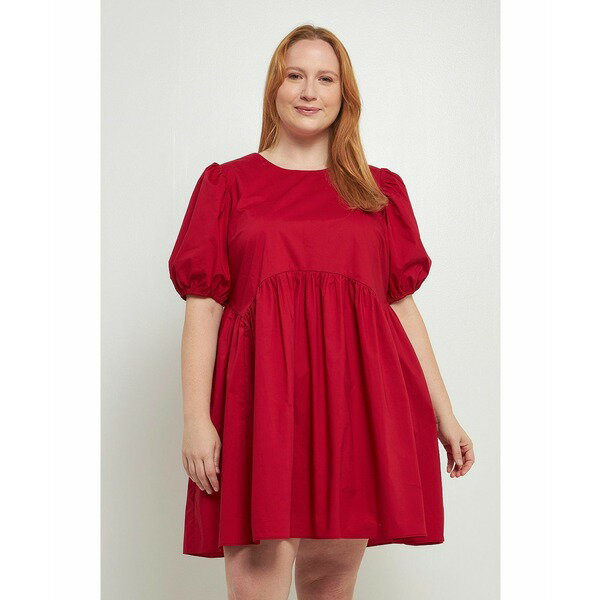 󥰥åեȥ꡼ ǥ ԡ ȥåץ Plus Size Asymmetrical Baby doll Mini with Back Spaghetti Ties Burgundy