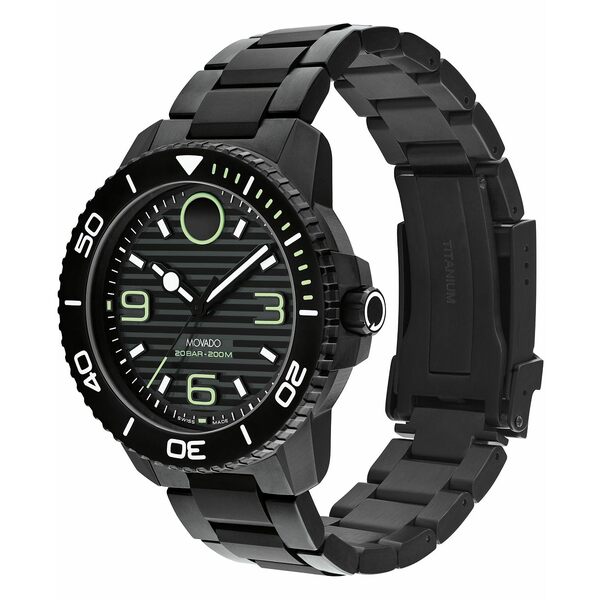 モバド モバド レディース 腕時計 アクセサリー Men's Bold Titanium Sport Swiss Quartz Ionic Plated Black Titanium Watch 45mm Black