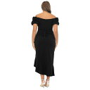 楽天astyエスケープ レディース ワンピース トップス Plus Size Ruffled Off-The-Shoulder Midi Dress Black