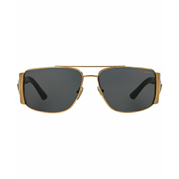 ヴェルサーチ ヴェルサーチ メンズ サングラス・アイウェア アクセサリー Polarized Sunglasses , VE2163 GOLD BLACK/GREY POLARIZED