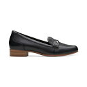 クラークス レディース スリッポン・ローファー シューズ Women's Juliet Aster Slip On Loafer Flats Black Leather