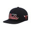 ミッチェル&ネス レディース 帽子 アクセサリー Men's Black Chicago Bulls Hardwood Classics Script 2.0 Snapback Hat Black