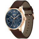 {X fB[X rv ANZT[ Men's Contender Quartz Multifunction Brown Leather Watch 44mm Brown Leather