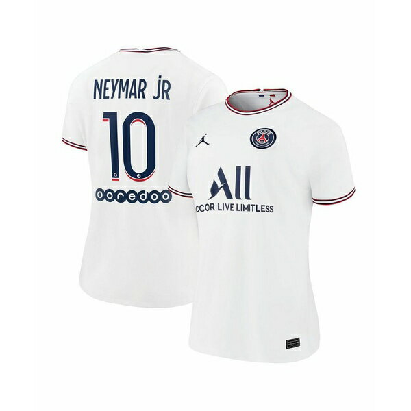 ジョーダン レディース Tシャツ トップス Women 039 s Neymar Jr. White Paris Saint-Germain 2021/22 Fourth Replica Jersey White
