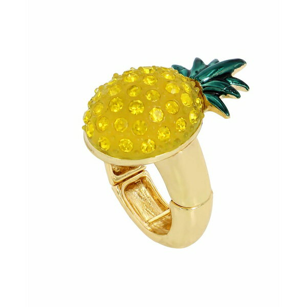 ベッツィジョンソン レディース リング アクセサリー Faux Stone Pineapple Cocktail Stretch Ring Yellow