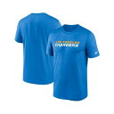 ナイキ レディース Tシャツ トップス Men's Powder Blue Los Angeles Chargers Legend Wordmark Performance T-shirt Powder Blue